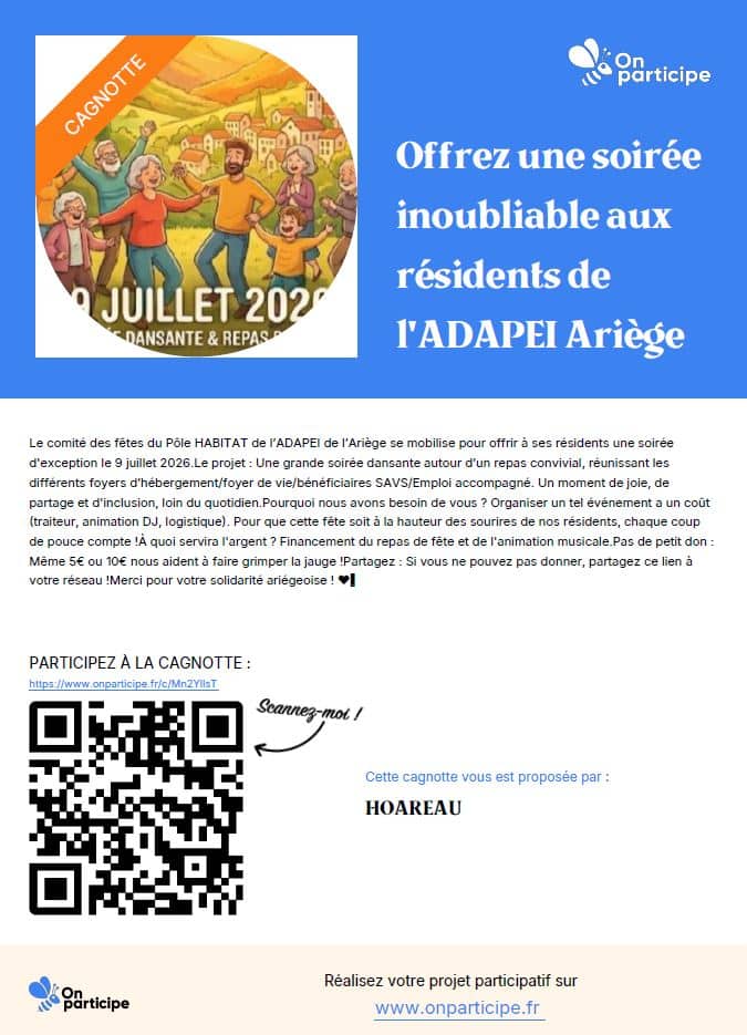 Cagnotte soirée hébergement