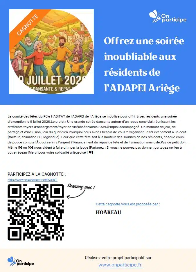 Cagnotte soirée hébergement